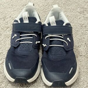 Navy Blue Kids Sneakers with Velcro Strap